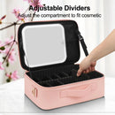 Axyaa LED Mirror Makeup Bag with Brush Holder - Waterproof Cosmetic Organizer