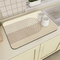 Axyaa Striped Geometry Kitchen Mat Set