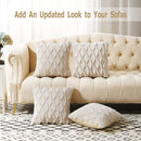 Axyaa Beige Throw Pillow Cover 45x45cm - Solid Decorative Cushion for Sofa and Bedroom