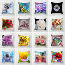 Axyaa Floral Cushion Cover - Sunflower Rose Dandelion Decorative Pillowcase