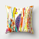 Axyaa Multicolor Bird Floral Landscape Polyester Throw Pillow Cover 45X45CM