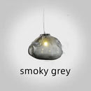 Axyaa Smoky Grey Glass Pendant Light - Modern Nordic Art Hanging Chandelier