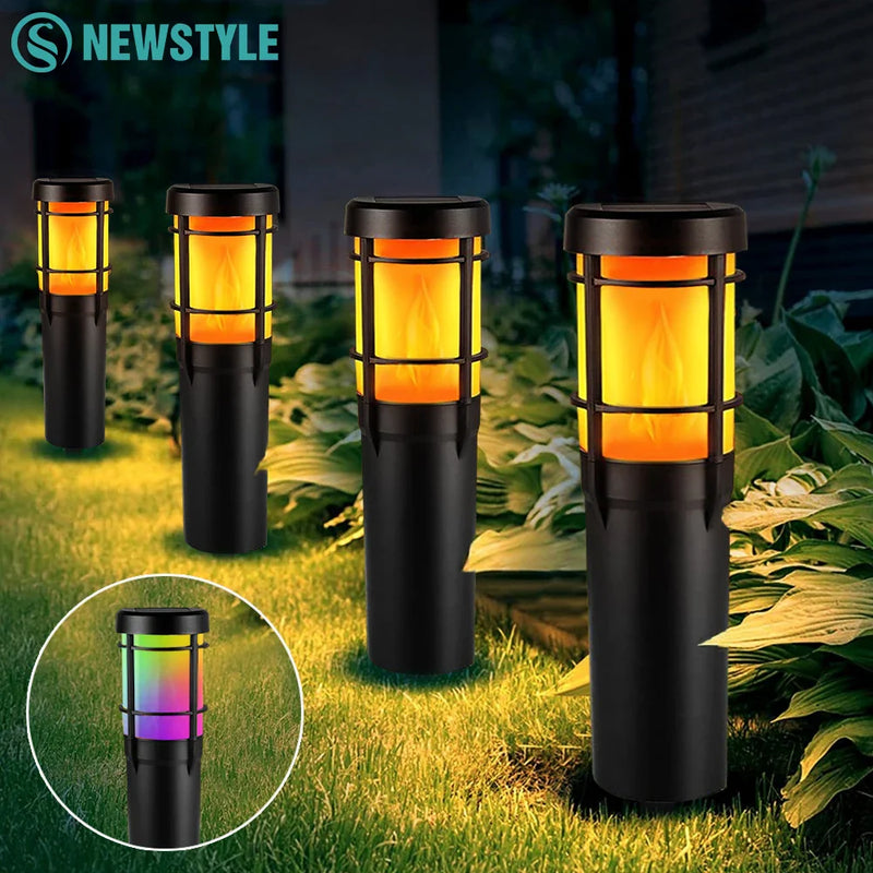 Axyaa Solar Flame RGB Pathway Lights for Outdoor Landscape Decor