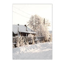 Nordic Elk House Winter Canvas Wall Art by Axyaa
