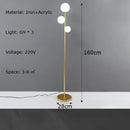 Axyaa Three-headed Iron Art Floor Lamp - Milk White Ball LED Lighting