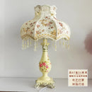 Axyaa Retro Resin Desk Lamp LED E27 Fabric Lampshade Dimmable Table Light