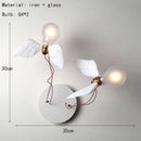 Axyaa White Feathers LED Wall Light for Home Decor