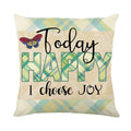 Axyaa Easter Bunny Egg Pillow Cover Spring Farmhouse Home Decor Butterflies Flowers