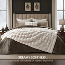 Axyaa Ultra Soft Flaux Rabbit Fur Luxury Throw Blanket, Cozy Plush Reversible Bed Bubble Blanket