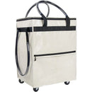 Axyaa Rolling Tote Bag: Large Capacity, Wheel Design, Zipper Closure, Foldable Handle