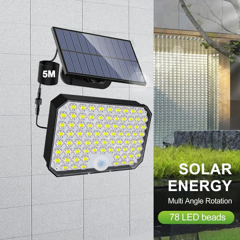 Axyaa Solar Motion Sensor Garden Lights - 3 Mode Waterproof LED Wall Flood Lights