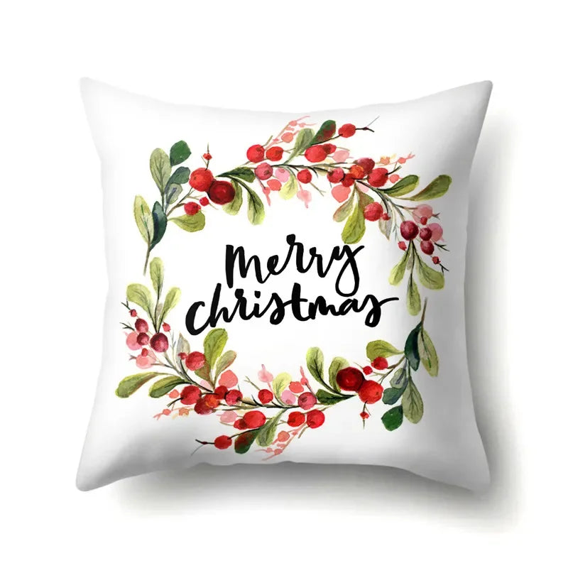 Axyaa Christmas Santa Claus Print Pillow Cover 45X45CM
