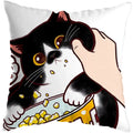 Axyaa Cute Cat Kiss Love Pillowcase 45x45cm - Home Decor Short Plush Pillow Cover