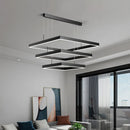 Axyaa Nordic Square Aluminum Chandelier for Living Room & Dining Table - LED Indoor Suspension Lighting