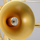 Axyaa Gold Horn Pendant Chandelier for Restaurant and Music Hall Lighting