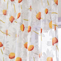 Axyaa White Daisy Sheer Window Curtain Drape for Living Room Floral Home Decor