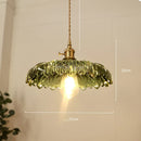 Axyaa Nordic Green Glass LED Hanging Lamp Copper Switch Pendant Light