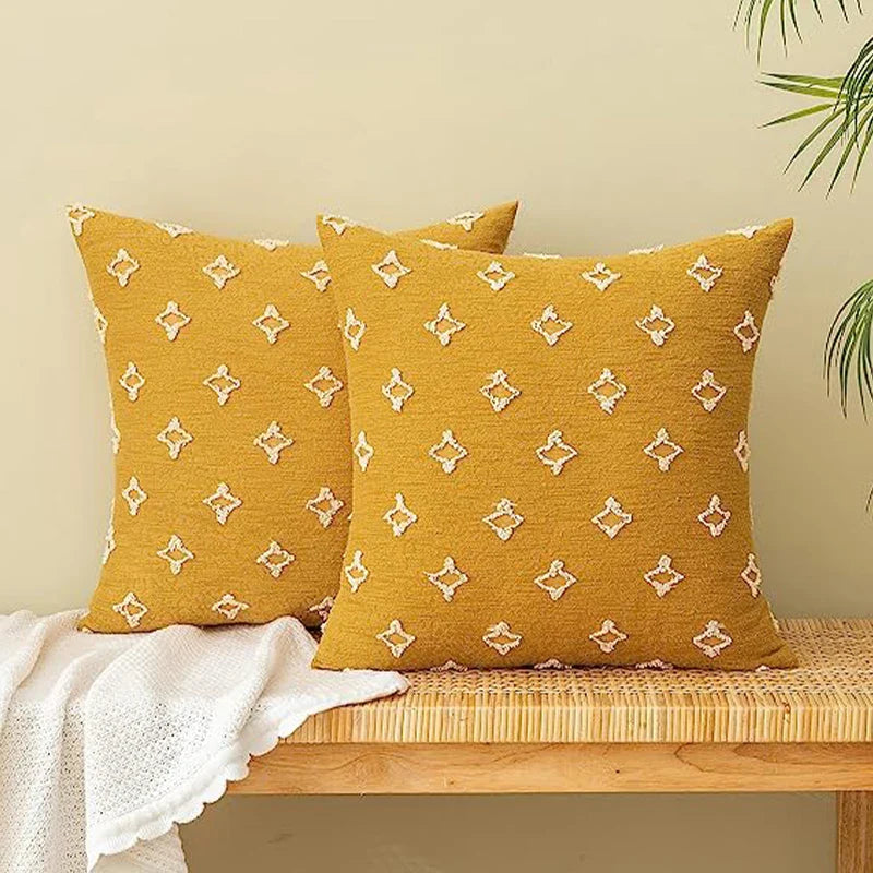 Cotton Cushion Cover for Sofa Living Room Car by Axyaa - 45*45 Decorative Pillowcase