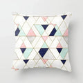 Pink Geometric Pillowcases for Living Room Sofa Decor by Axyaa