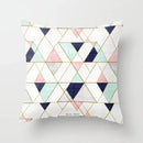Pink Geometric Pillowcases for Living Room Sofa Decor by Axyaa