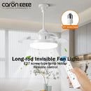 Axyaa Retractable Blades Ceiling Fan with Light Remote Control Bedroom Living Room Lighting