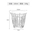 Axyaa Glass Coffee Cup Espresso Mug Striped Anti-scald for Latte Cappuccino Tea