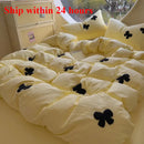 Axyaa Butterfly Knot Yarn Embroidery Duvet Cover Set, Soft Comfortable Bedding Collection