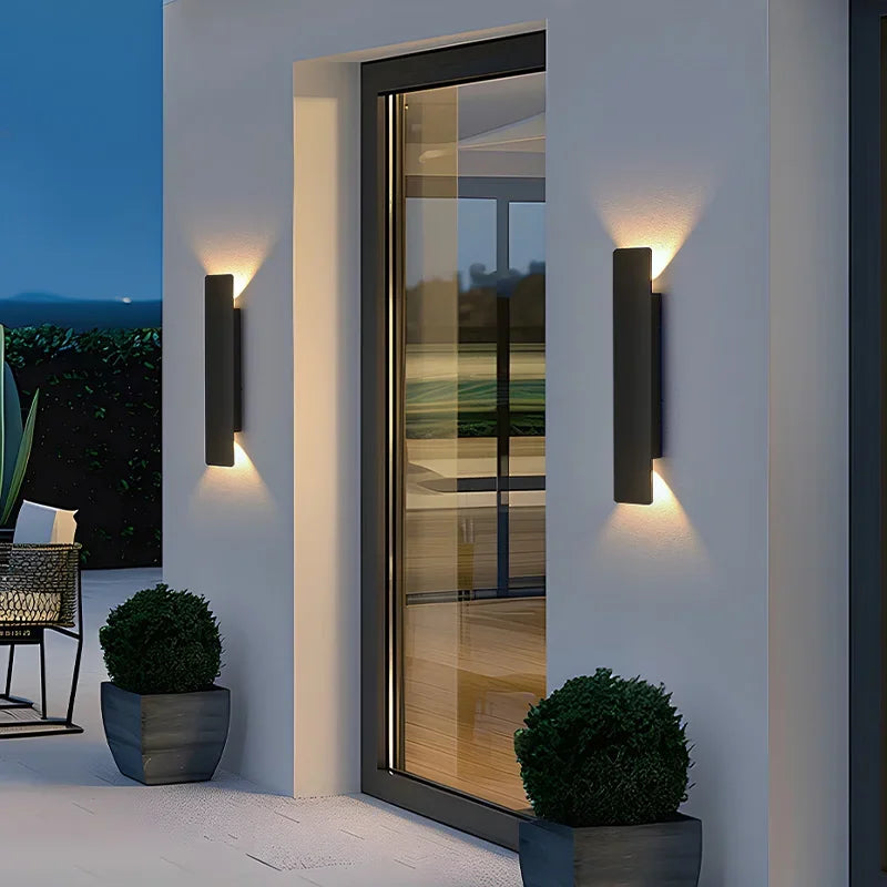Axyaa 18W LED Black Wall Lamp Outdoor Waterproof Aluminum Wall Lights