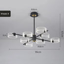 Axyaa Nordic Black Acrylic Chandelier Modern Minimalist Luxury Bedroom Living Room Creative Circle