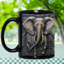 Axyaa Elephant 3D Effect Black Coffee Mug 330ML