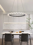 Axyaa Modern Minimalist Water Ripples LED Chandelier Ring Pendant Lights