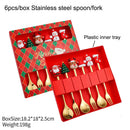 Axyaa Christmas Doll Spoon Fork Set | Stainless Steel Tea Coffee Dessert Spoons