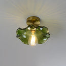 Axyaa Green Glass Copper LED Ceiling Lights for Home Lighting - Bedroom Living Room Balcony Lamp