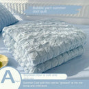 Axyaa Summer Seersucker Comforter Quilt - Cool & Refreshing Machine Washable Blanket