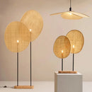 Axyaa Handmade Rattan Floor Lamp, Office LED Standing Light for Living Room & Bedroom