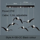 Axyaa Nordic Seagull Chandelier: Resin Brokis Night Birds Pendant Lamp