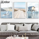 Nordic Whale Canvas Print for Living Room Decor by Axyaa