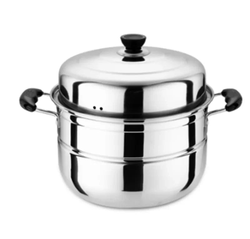 Axya Three-Layer Stainless Steel Steamer Pot for Universal Cooking