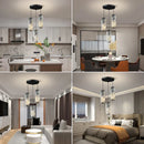 Axyaa Gold Crystal Pendant Chandelier for Dining Room & Kitchen Island