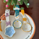 Axyaa Ceramic Christmas Tree Spoon Set
