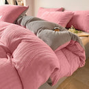 Axyaa Winter Fleece 4-Piece Bedding Set in Solid Color Milk Fleece - Thick & Warm