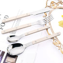 Axyaa Silver Acrylic Handle Cutlery Set, Stainless Steel Western Dinner Flatware