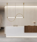 Axyaa Minimalist Tea Room Pendant Light - Nordi Creative Half Circular Arc Study Lamp