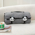Axyaa Cloud Velvet Cartoon Pattern Blanket with Warm Belt Handle
