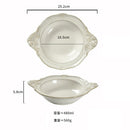 Axyaa Vintage Ceramic Double Ear Salad Bowl for Restaurant and Home