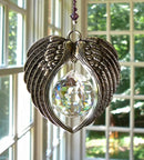 Axyaa Angel Wings Crystal Suncatcher Prism - Rainbow Maker Window Garden Car Decor
