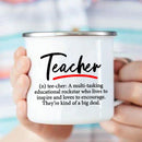 Axyaa Teacher's Enamel Mug - Creative Coffee Cup for School or Home