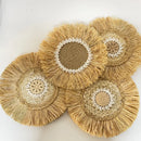 Axyaa Raffia Boho Wall Decor 30CM Round Handmade Tapestry