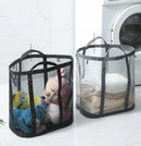 Axyaa Mesh Laundry Basket: Large Capacity, Portable, Foldable, Wall Hanging Design Home Organizer
