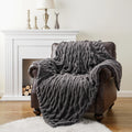 Axyaa Luxe Dual Sided Plush Faux Rabbit Fleece Throw Blanket